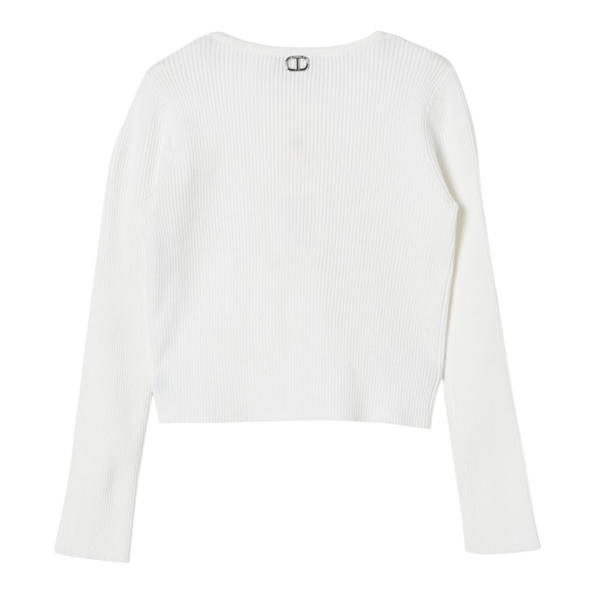 TWINSET shirt tinta unita con scollo Panna per Bambina 242GJ3191 PANNA TWINSET 