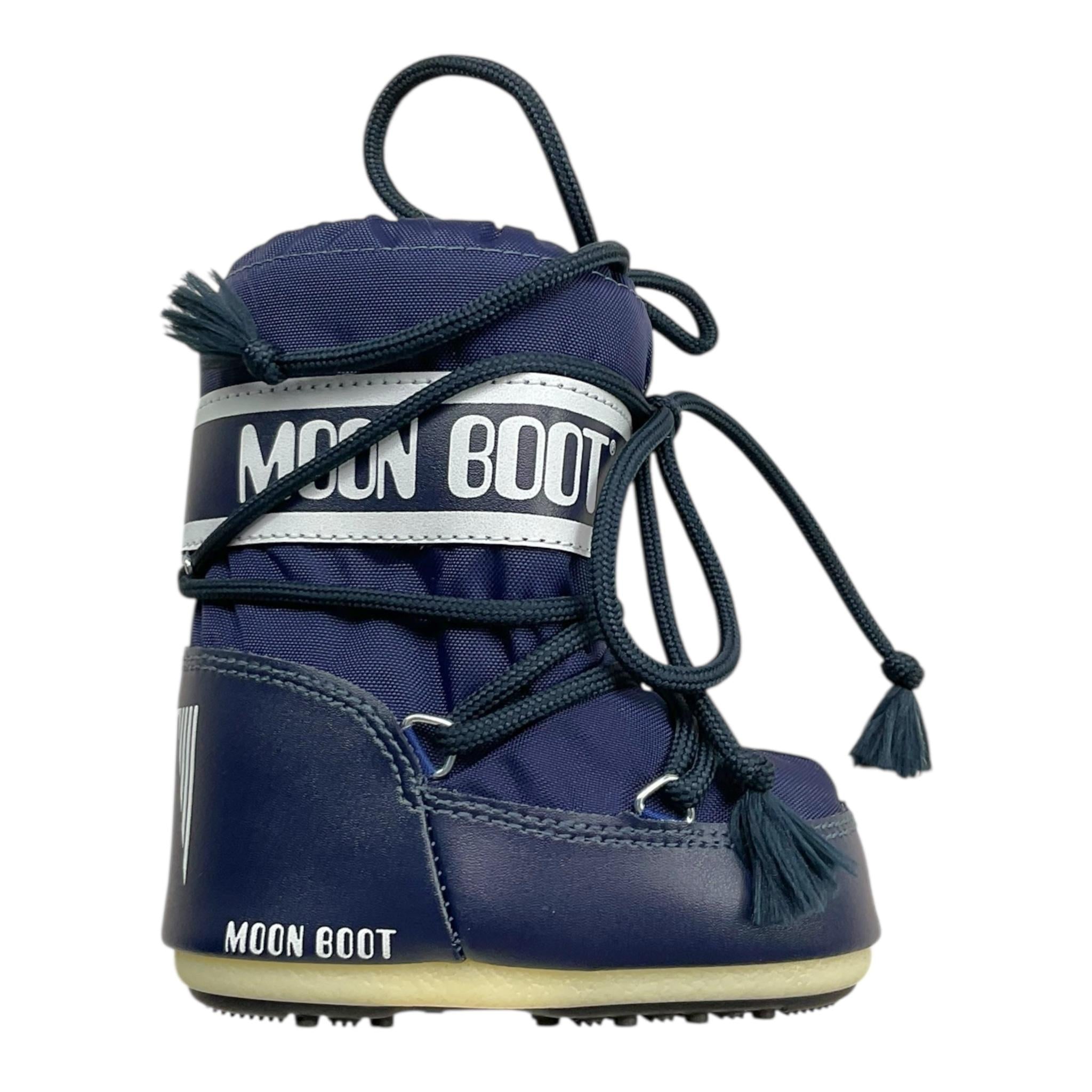 MOON BOOT stivali tinta unita con lacci e logo Blu per Neonato 80D1400430 BLU MOON BOOT 