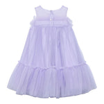 Abel & Lula Abito Tinta Unita Giromanica con Tulle per Bambina 5051 LILLA ABEL & LULA 