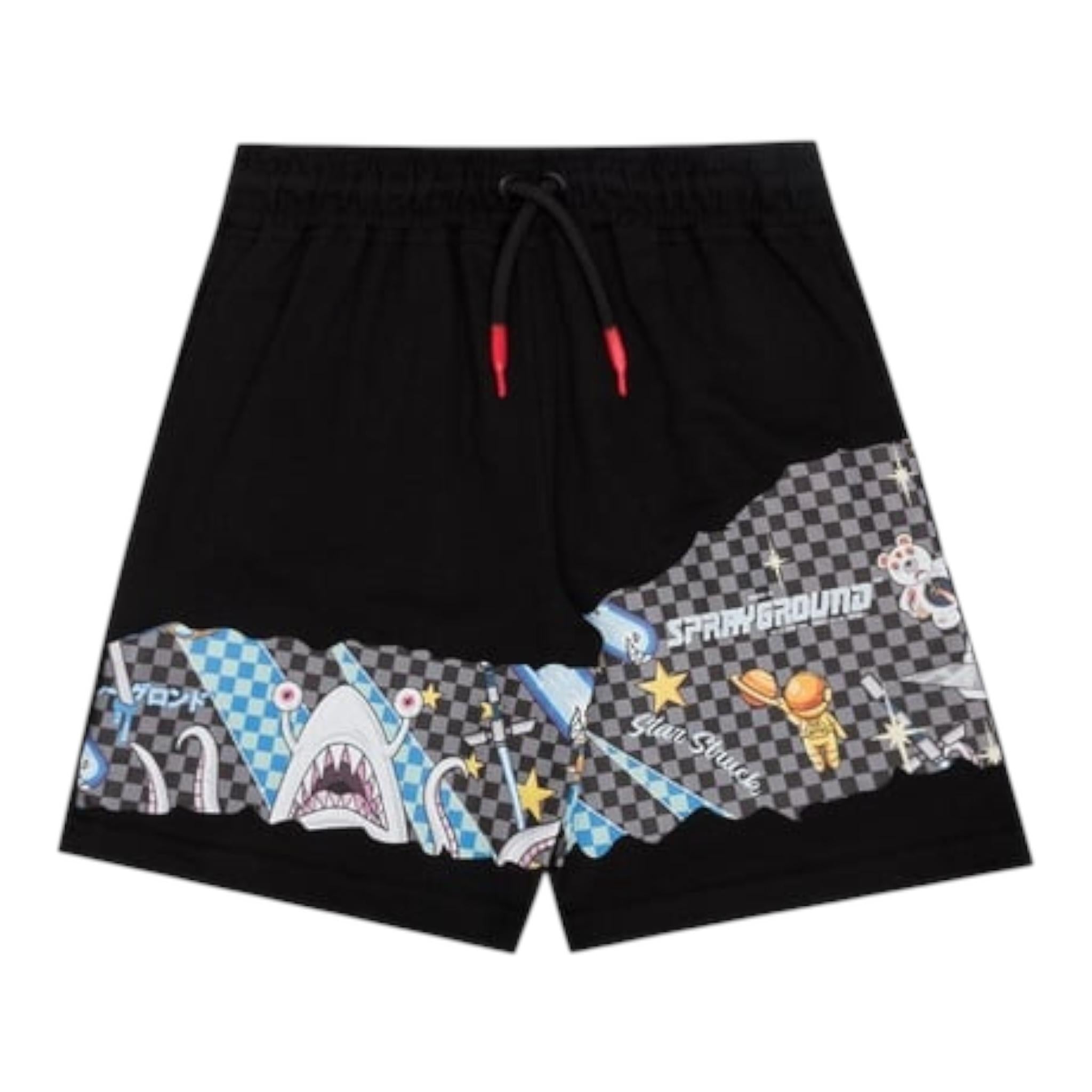 Sprayground Bermuda In Tuta Tinta Unita con Stampa per Bambino SPY672BLK NERO SPRAYGROUND 