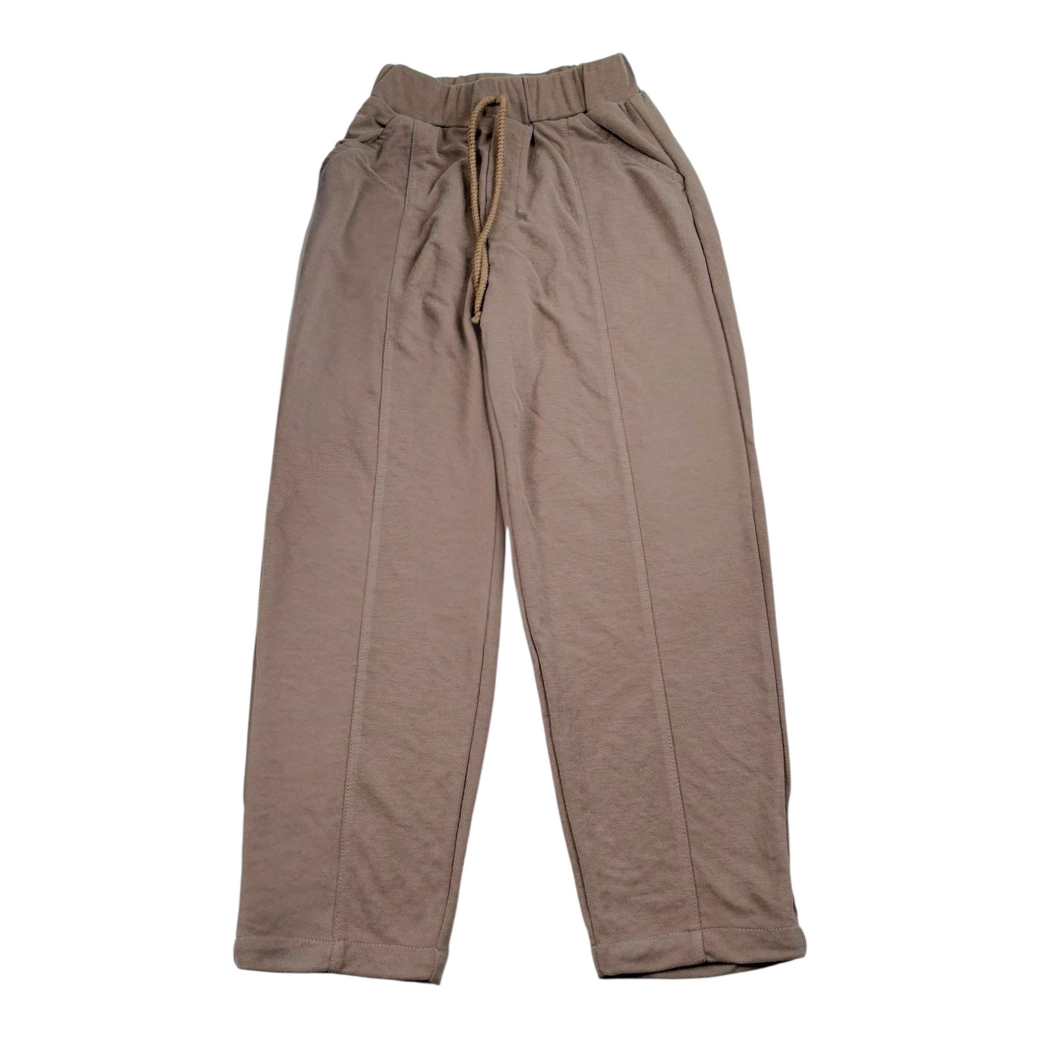 Lalalu' Pantalone Tinta Unita con Elastico In Vita per Bambino PTL600PB FANGO LALALU' 