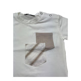 Manuel & Frank Body Mezza Manica Tinta Unita con Taschino per Neonato MF7346I BIANCO/BEIGE MANUEL & FRANK 