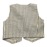 Zhoe & Tobiah Gilet Tinta Unita Con Fantasia A Righe Panna Per Neonato