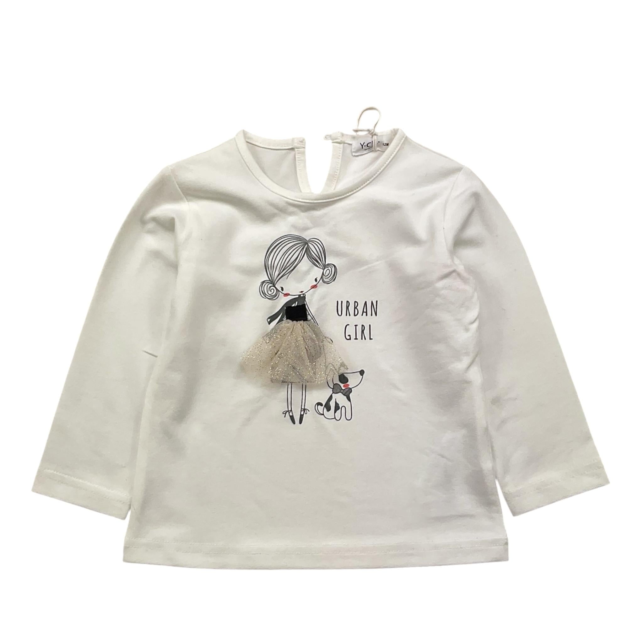 Y-CLU shirt girocollo tinta unita con stampa Bianco per Neonata YN20721 BIANCO Y-CLU 