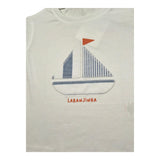Laranjinha T-Shirt Girocollo Tinta Unita con Stampa per Neonato 92907V5840A61 BIANCO LARANJINHA 