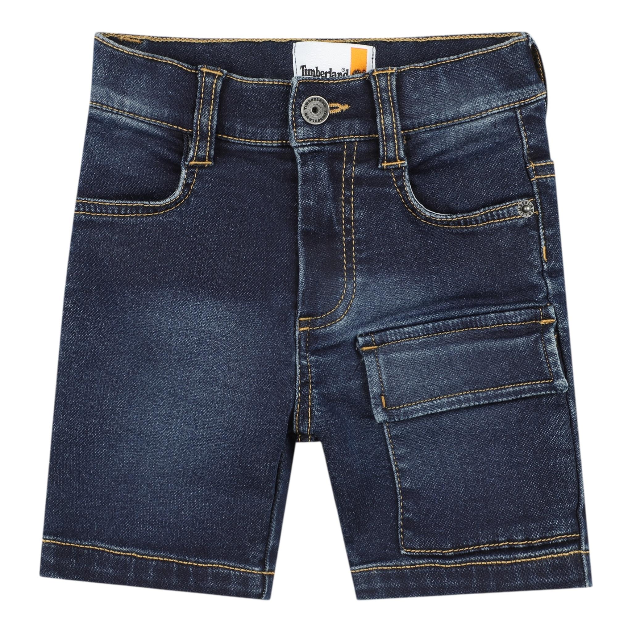 Timberland Bermuda In Denim Tinta Unita con Girovita Regolabile per Neonato T60497 BLU TIMBERLAND 