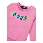 DSQUARED2 felpa chiusa girocollo tinta unita con logo Rosa per Bambina DQ2496 ROSA DSQUARED2 