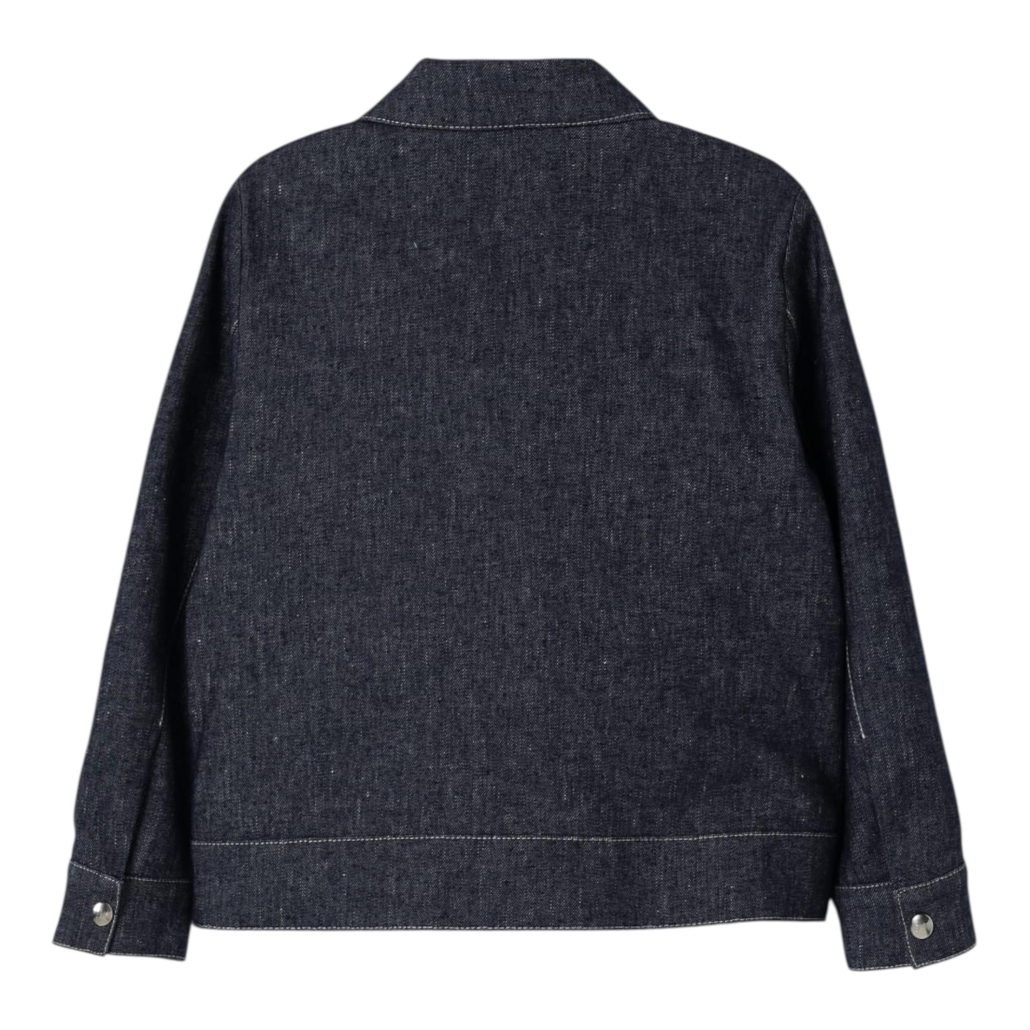 Fay Giubbino In Denim Tinta Unita con Zip per Bambino FW2P37 BLU FAY 