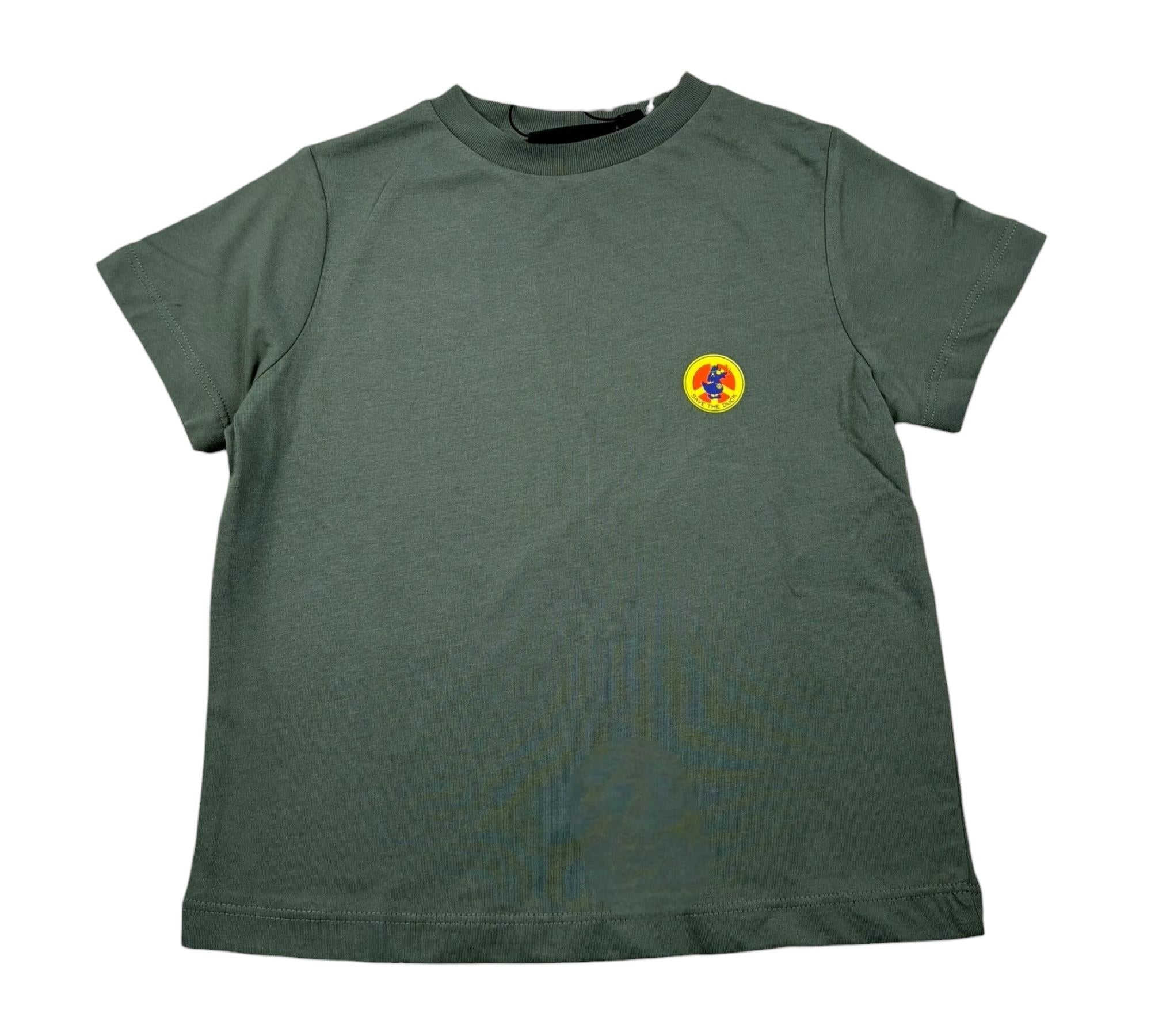 Save The Duck T-Shirt Girocollo Tinta Unita per Bambino JT1732X VERDE SAVE THE DUCK 