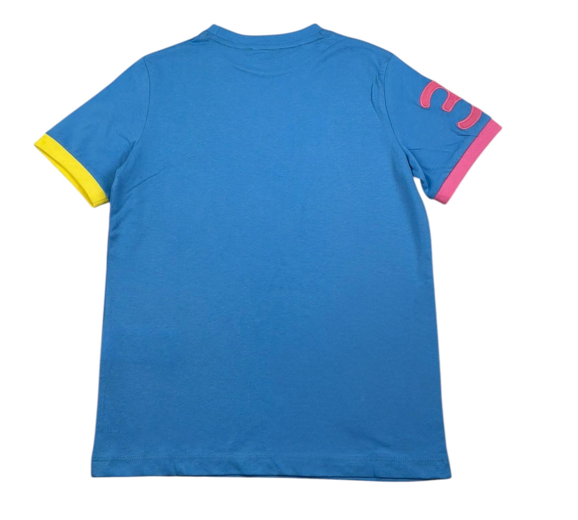 U.S. Polo Assn T-Shirt Girocollo Tinta Unita con Logo per Bambino US41554004 AZZURRO U.S. POLO ASSN 