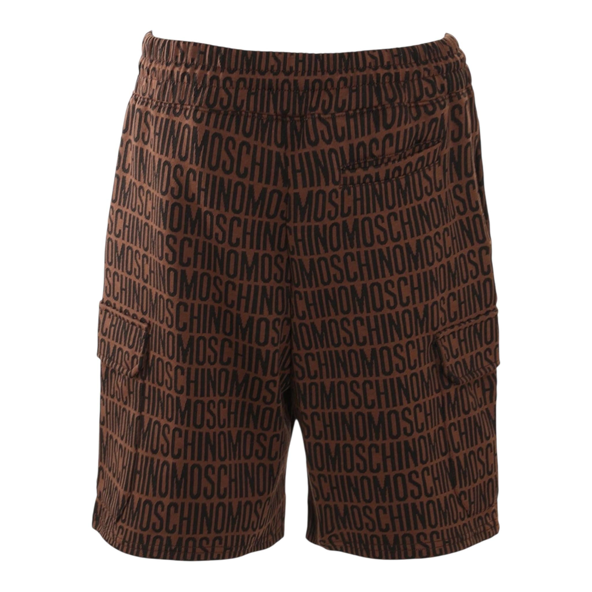 Moschino Bermuda Tinta Unita Logato per Bambino HUQ029 MARRONE MOSCHINO 