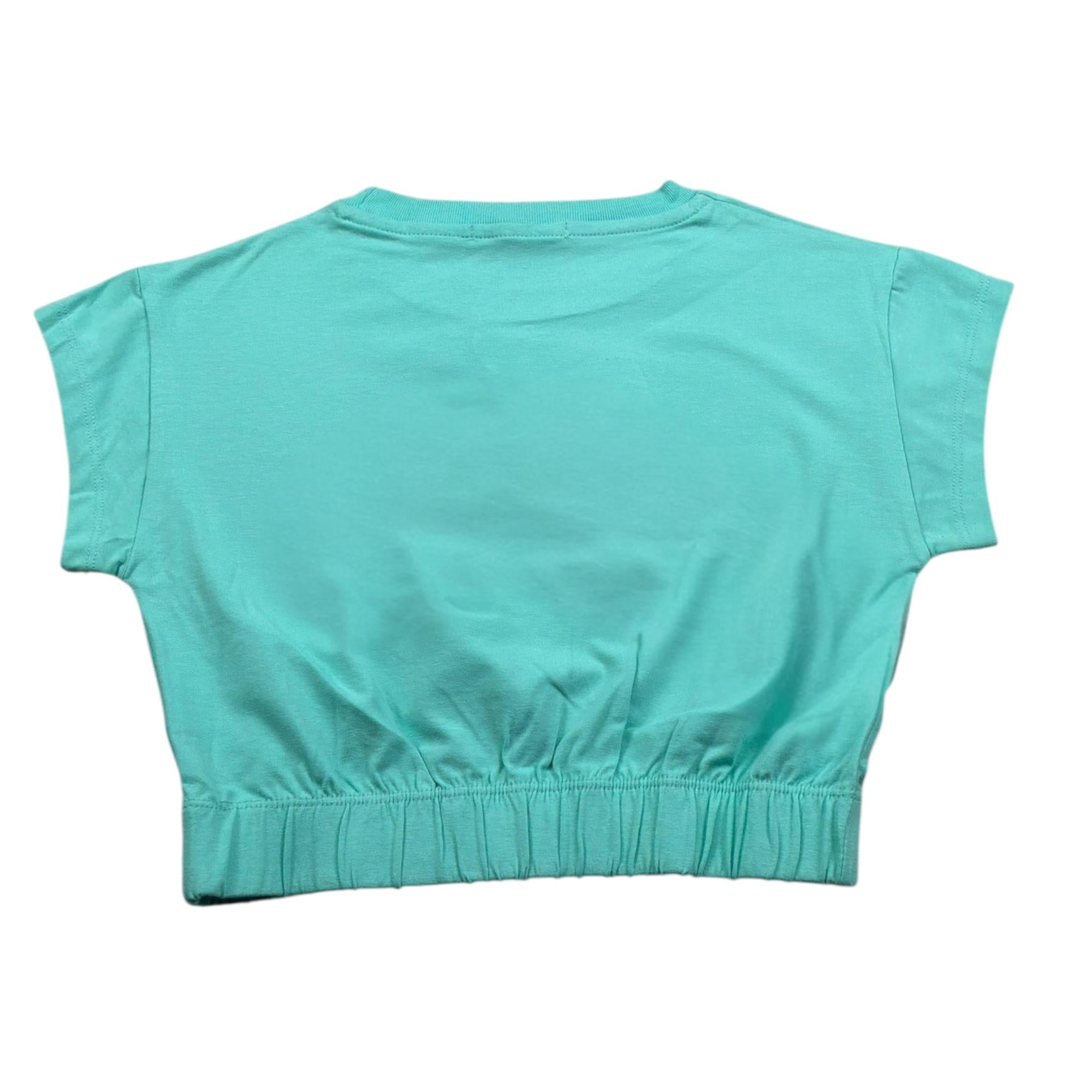 Hinnominate T-Shirt Girocollo tinta unita con Stampa Verde Acqua per Bambina 3646M0114 VERDE ACQUA HINNOMINATE 