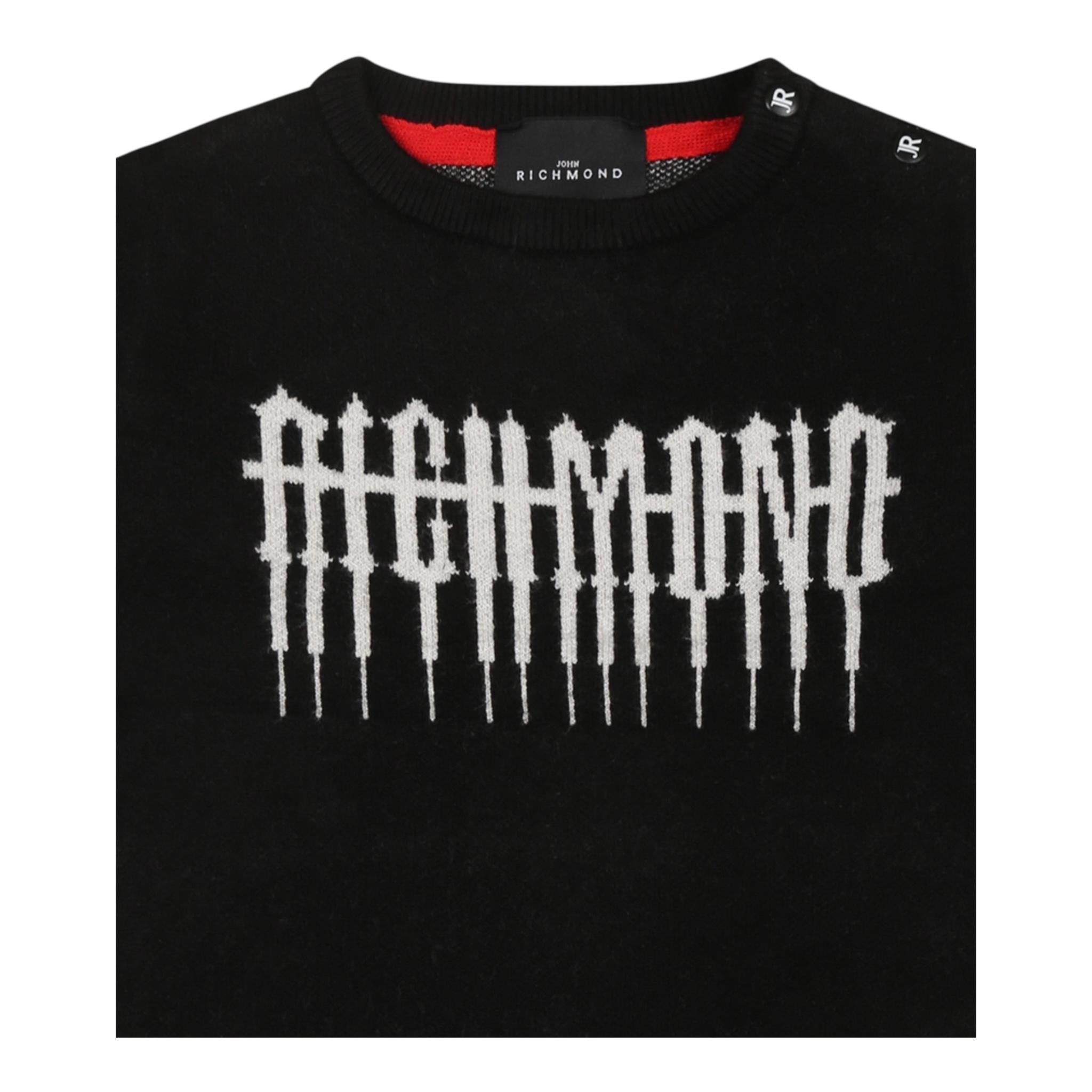 JOHN RICHMOND maglia tinta unita girocollo con stampa Nero per Neonato RIA24071MAXXX NERO JOHN RICHMOND 