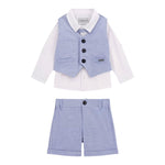 Guess Completo 4 Pezzi Camicia-Bermuda-Gilet-Papillions per Neonato I5RG21WF6P0 AZZURRO GUESS 