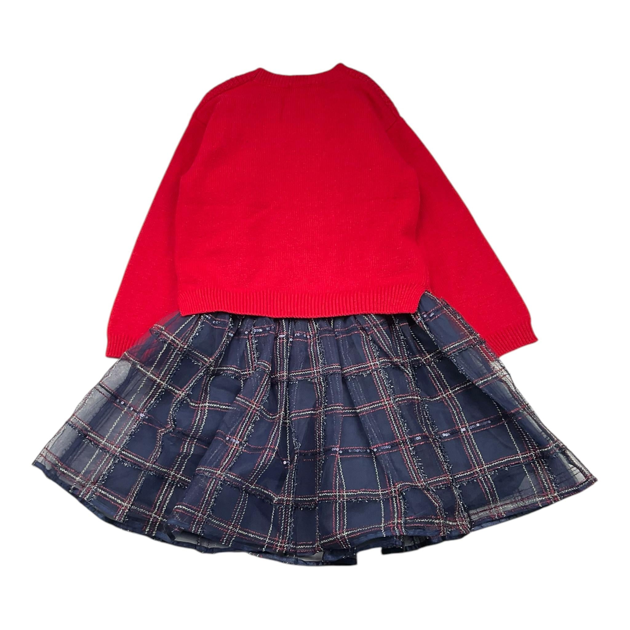 MAYORAL set abito maglia-abito bicolore  Rosso/blu  per Bambina 4912 ROSSO/BLU MAYORAL 