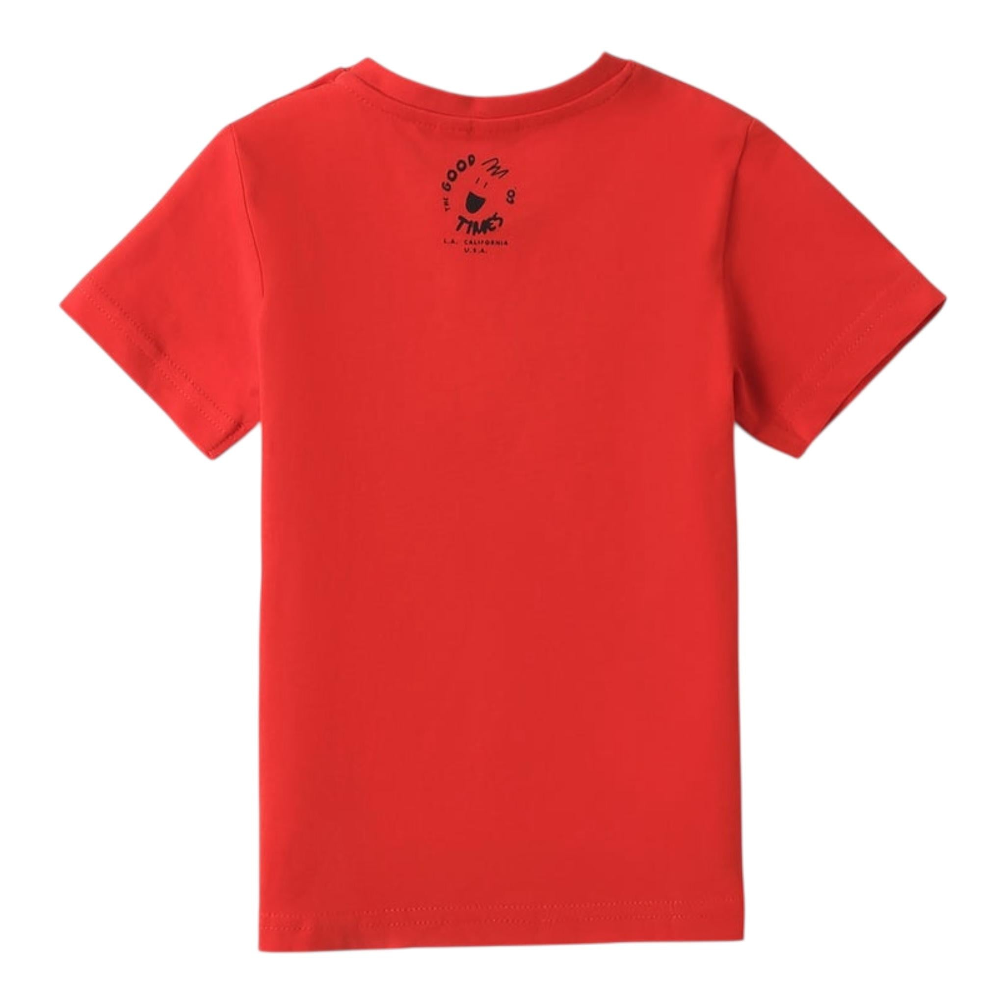 I Do T-Shirt Girocollo Tinta Unita con Stampa per Bambino 4B456 ROSSO I DO 
