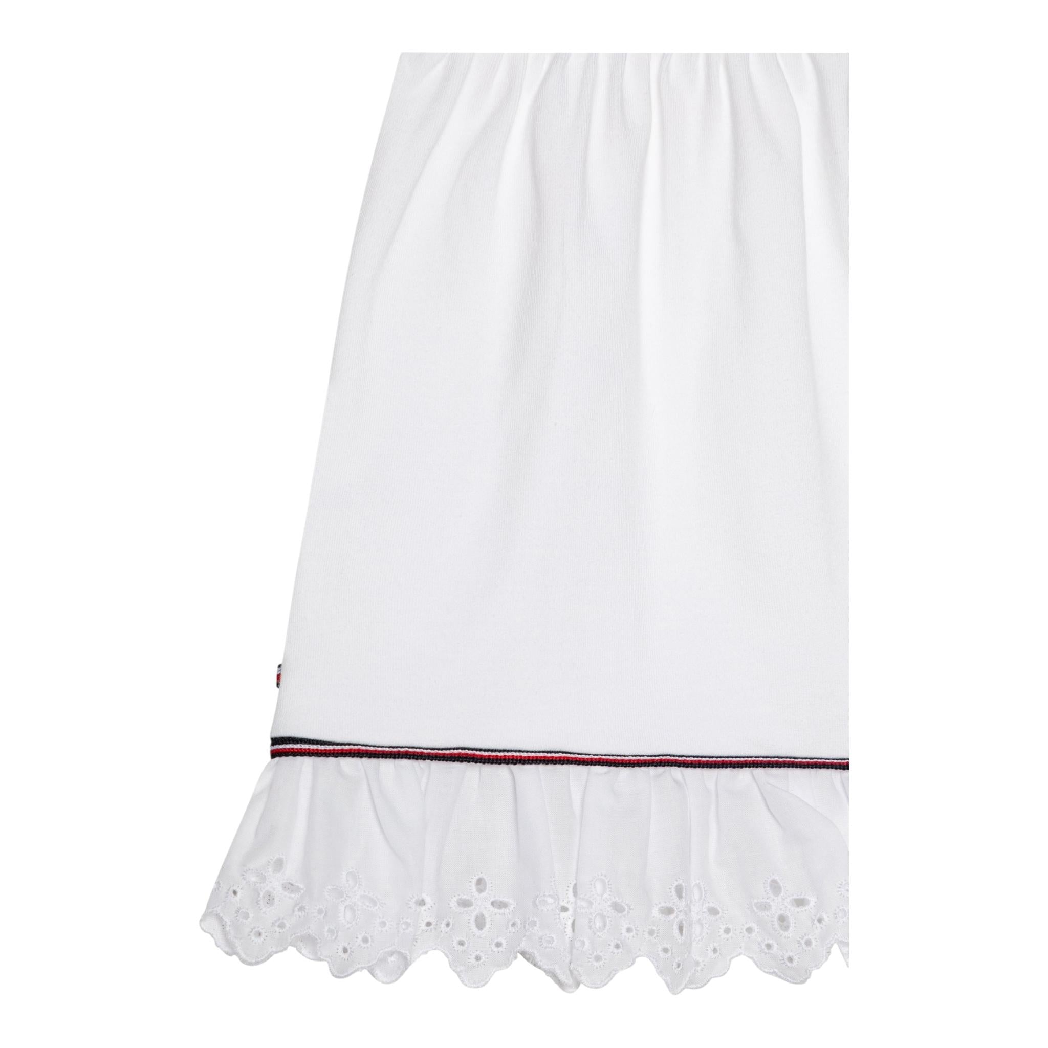 Tommy Hilfiger Abito Firocollo Tinta Unita con Ricami per Neonata KN0KN02046 BIANCO TOMMY HILFIGER 