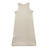 Calvin Klein Abito Tinta Unita Giromanica con Logo per Bambina IG0IG02906X PANNA CALVIN KLEIN 