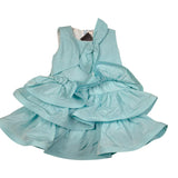 Miss Grant Abito Tinta Unita con Rouches per Bambina MG1344J AZZURRO MISS GRANT 