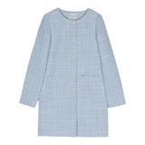 Herno Cappotto Tinta Unita Con Bottoni Girocollo Azzurro Per Bambina