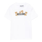 Moschino T-Shirt Girocollo Tinta Unita con Orso per Neonato MUM04AN BIANCO MOSCHINO 