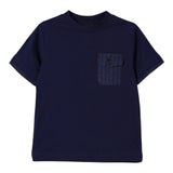 Fay T-Shirt Girocollo Tinta Unita con Taschino per Bambino FW8Q01 BLU FAY 