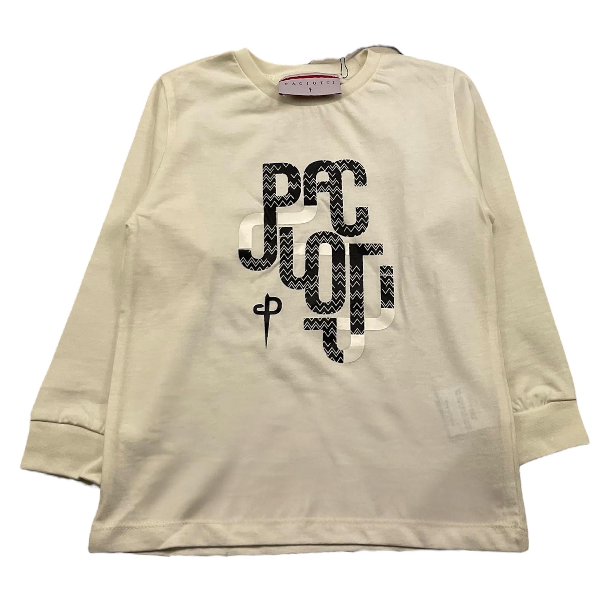 CESARE PACIOTTI shirt girocollo tinta unita con logo Panna per Bambino TSP5352BX PANNA CESARE PACIOTTI 