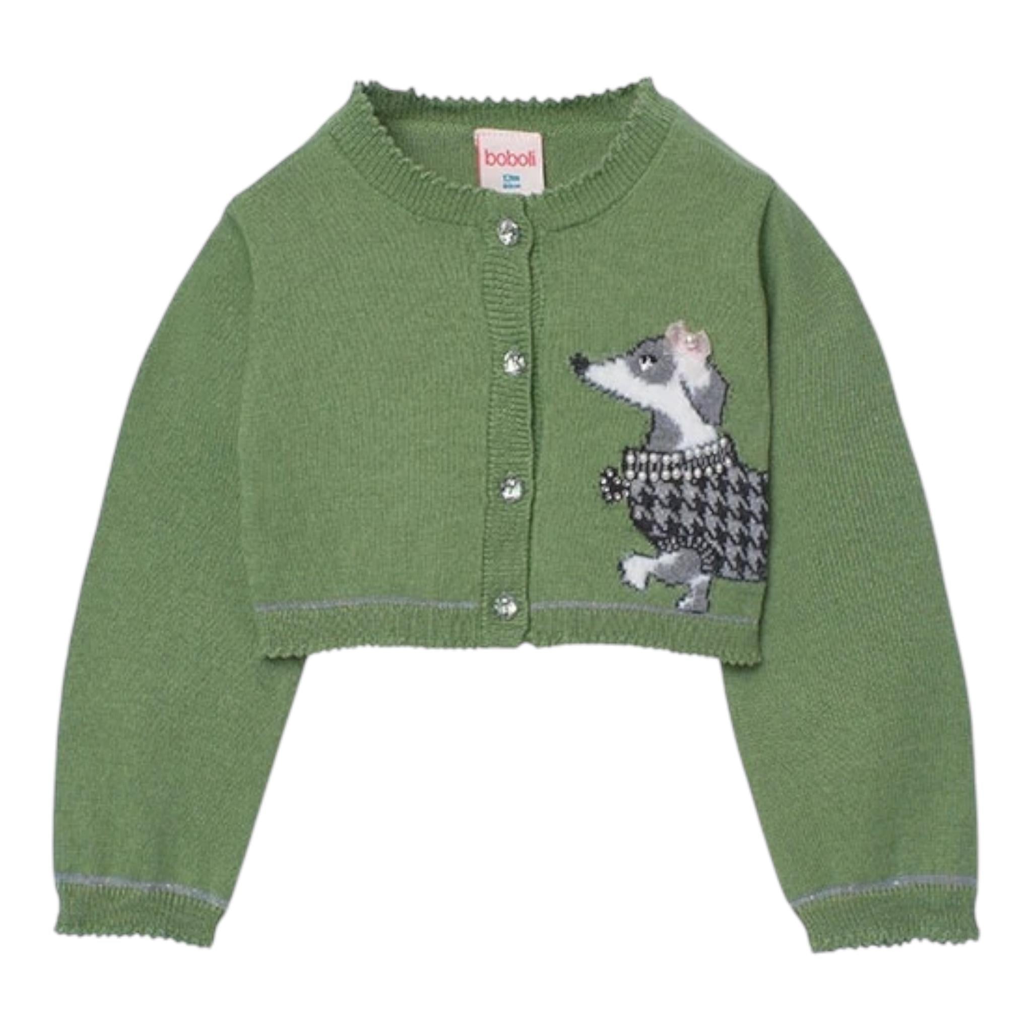 BOBOLI coprispalle tinta unita con stampa Verde per Bambina 709129 VERDE BOBOLI 