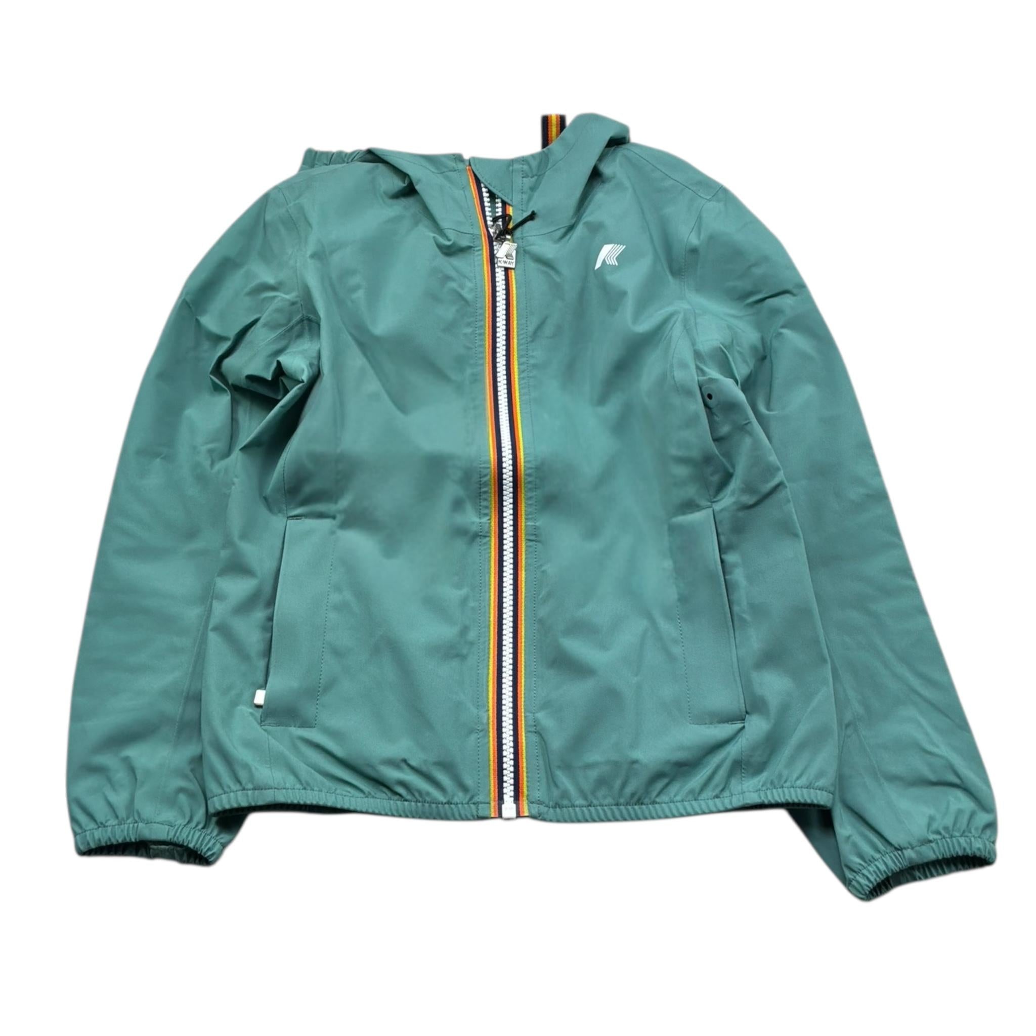 K-Way Giubbino Tinta Unita con Zip E Cappuccio per Bambino K4125CWX VERDE K-WAY 