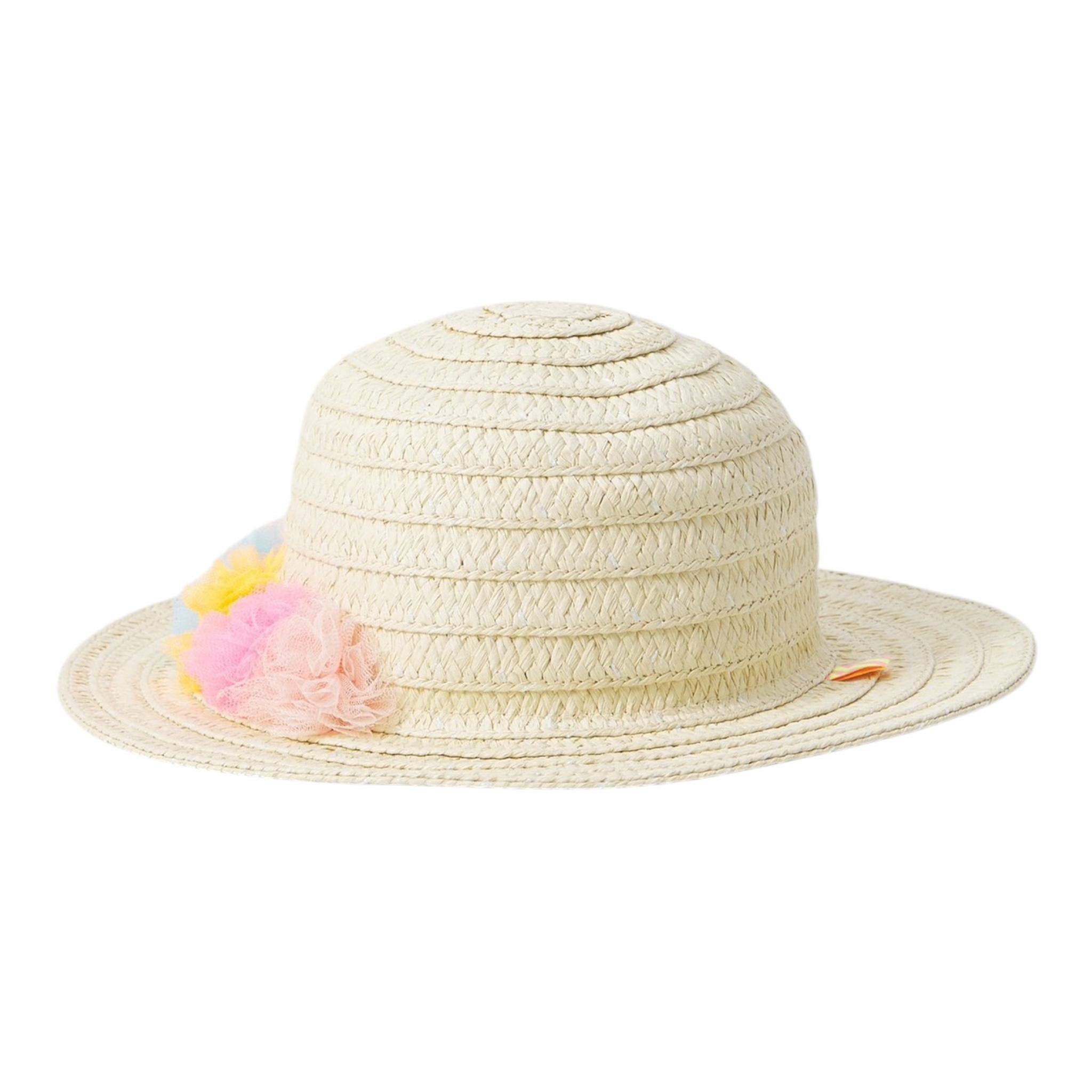 Billieblush Cappello In Paglia Tinta Unita con Applicazioni per Bambina U21112 BEIGE BillIEBLUSH 