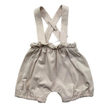 Le Bebe Pagliaccetto Tinta Unita con Bretelle per Neonata LBG6310 BEIGE LE BEBE 