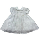 Le Bebe Abito Mezza Manica Tinta Unita con Ricami per Neonata LBG6384 BIANCO LE BEBE 