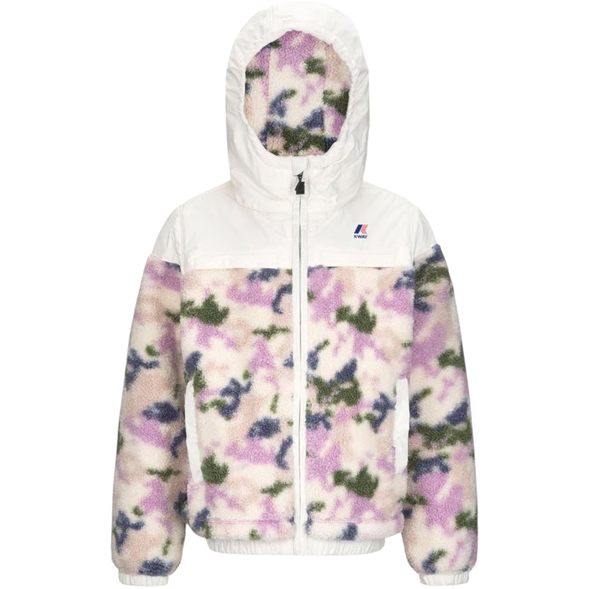 K-WAY giubbino fantasia pelliccia con cappuccio Panna per Bambina K7123GW PANNA K-WAY 