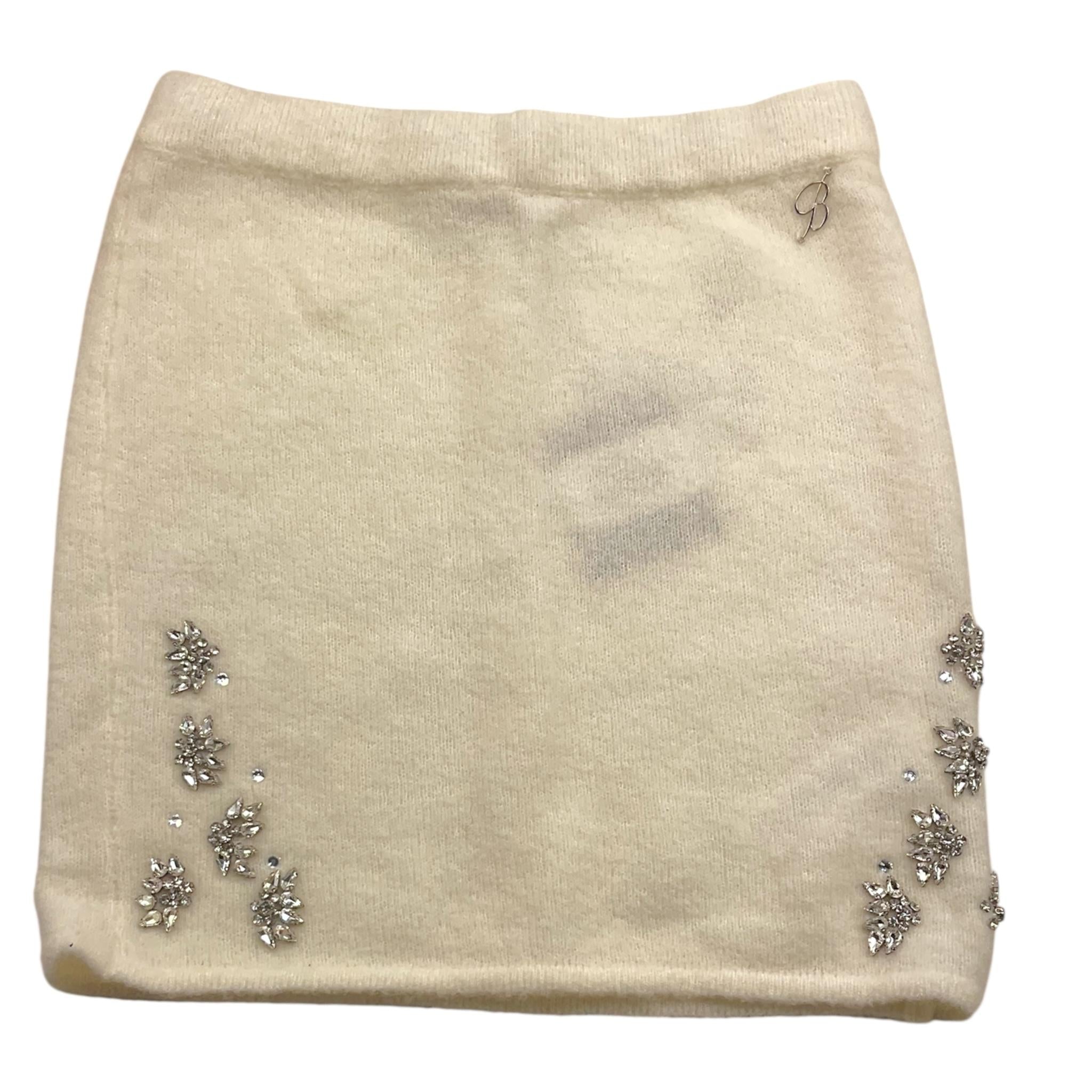 MISS BLUMARINE gonna tinta unita con applicazioni brillantini Panna per Bambina IF4008MA39P PANNA MISS BLUMARINE 