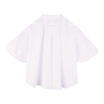 Lanvin Camicia Mezza Manica Tinta Unita con Stampa per Bambina N30196 BIANCO LANVIN 