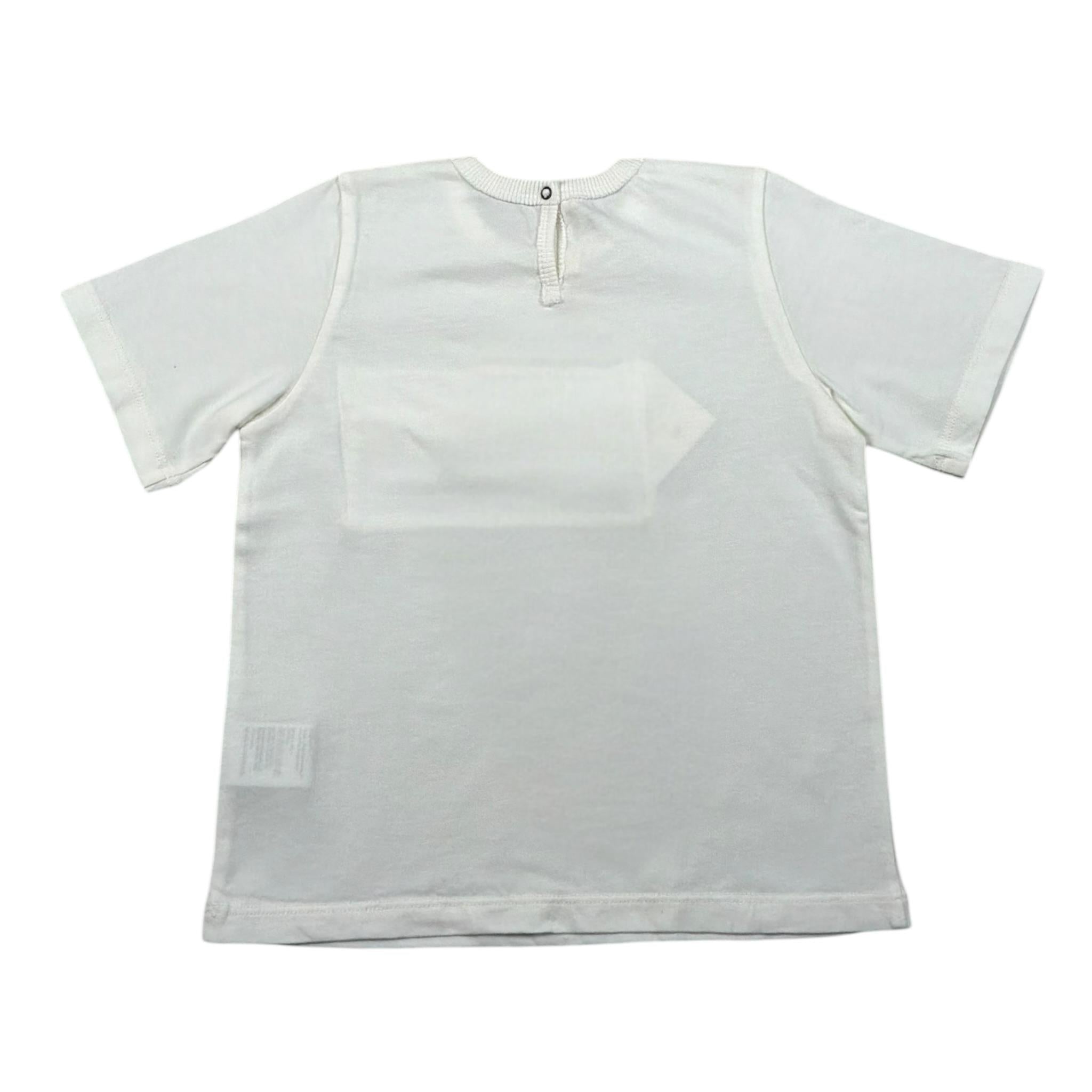 Zhoe & Tobiah T-Shirt Girocollo Tinta Unita con Taschino per Neonato BSE12MN PANNA ZHOE & TOBIAH 