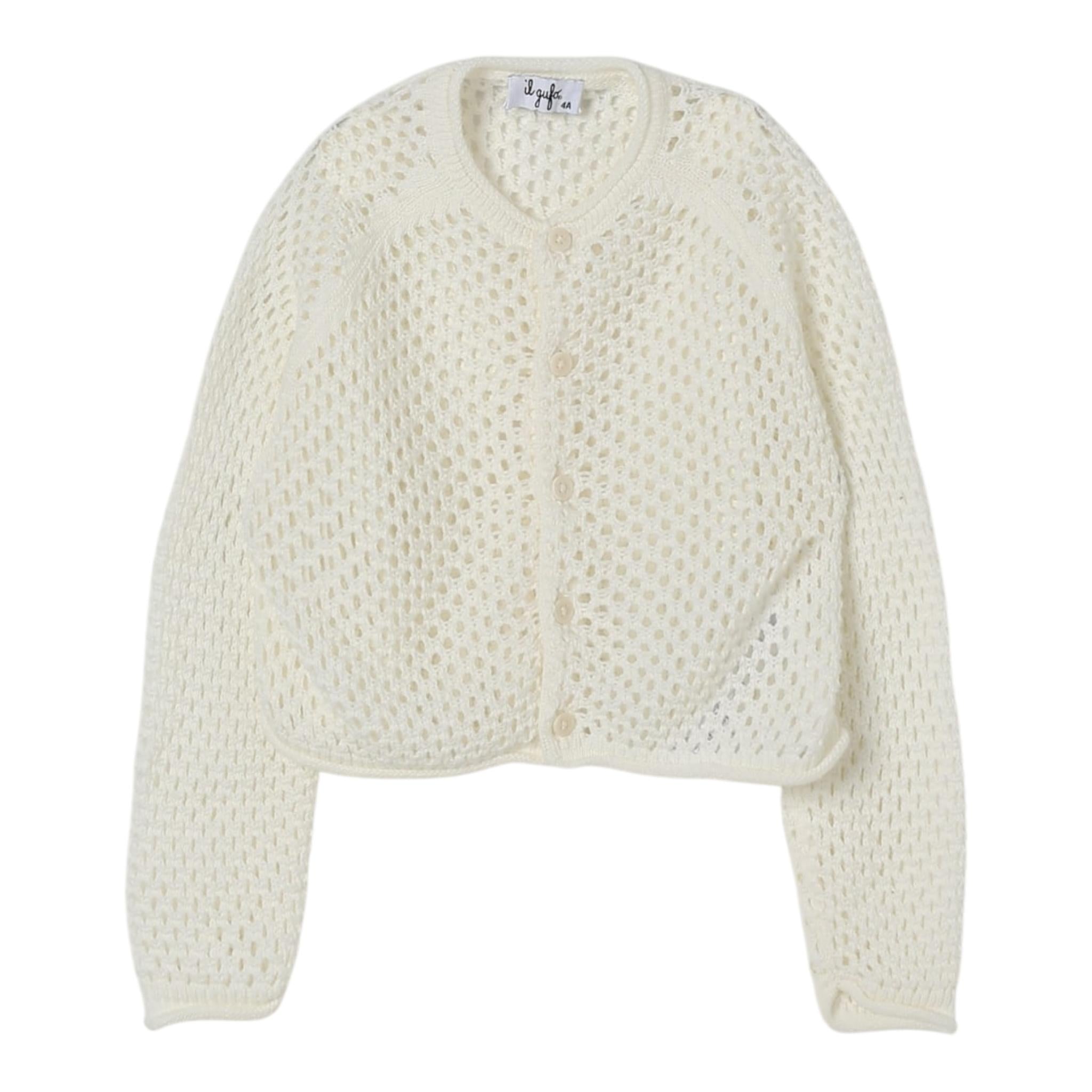 Il Gufo Cardigan Tinta Unita Traforato per Neonato P25GF440EM109 PANNA IL GUFO 