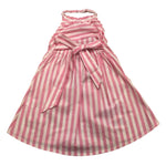 abito fantasia a righe e fiocco BS10WB029 BIANCO/ROSA PICCOLA LUDO 