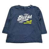 Guess Shirt Girocollo Tinta Unita con Logo per Neonato N5RI17K8HM4X PETROLIO GUESS 