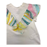 Emilio Pucci T-Shirt Girocollo Tinta Unita Con Maniche In Contrasto Bianco Per Neonata