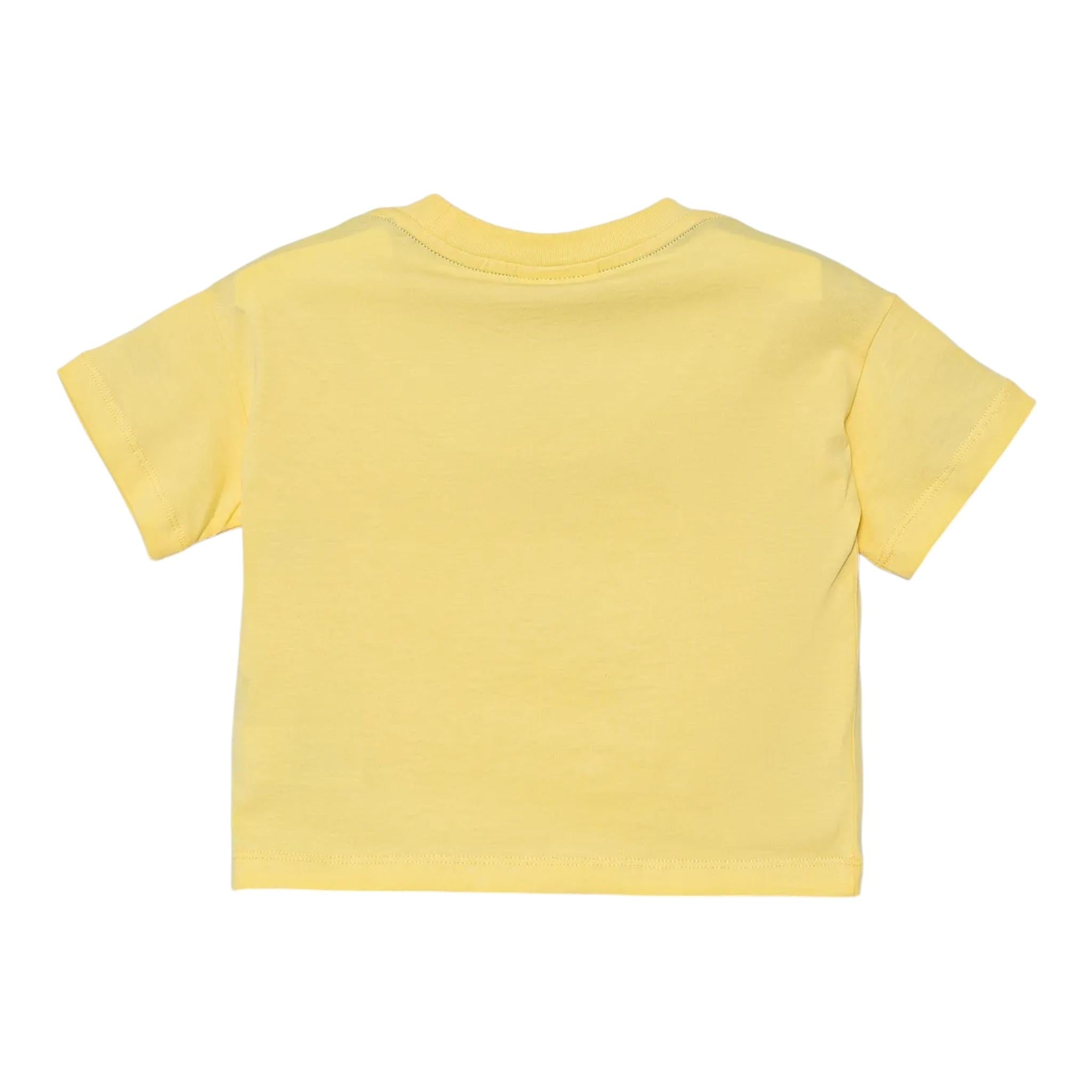 Lacoste T-Shirt Girocollo Tinta Unita con Stampa per Bambino TJ2463 GIALLO LACOSTE 