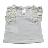 M+E' T-Shirt Girocollo Tinta Unita con Rouches per Neonata UE1735 BIANCO M+E' 