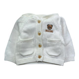 Moschino Cardigan Tinta Unita con Cappuccio per Neonata MUW00X PANNA MOSCHINO 