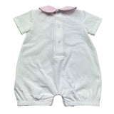 Le Bebe Pagliaccetto Mezza Manica Tinta Unita con Stampa per Neonata LBG6261 BIANCO LE BEBE 