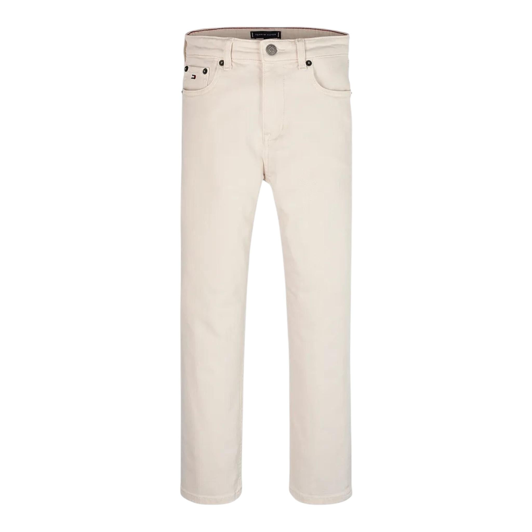 Tommy Hilfiger Pantalone Tinta Unita con 5 Tasche per Bambino KB0KB09330 BEIGE TOMMY HILFIGER 