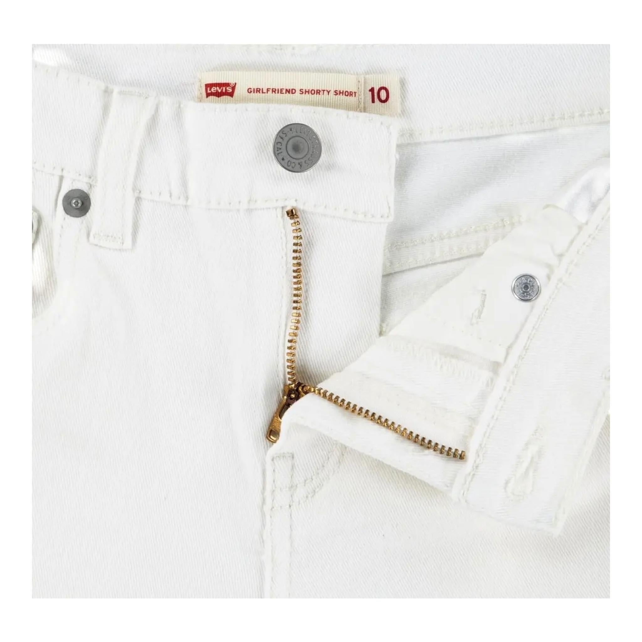 Levi'S Short Tinta Unita con Girovita Regolabile per Bambina 4EH272 BIANCO LEVI'S 