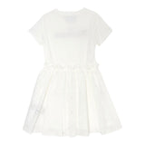 John Richmond Abito Mezza Manica tinta unita con Logo Bianco per Bambina RGP25106VE BIANCO JOHN RICHMOND 