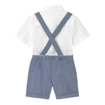 Mayoral Completo 2 Pezzi Camicia-Bermuda con Bretelle Bianco/Blu per Neonato 1250 BIANCO/BLU MAYORAL 