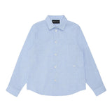 Emporio Armani Camicia Tinta Unita con Manica Lunga E Microfantasia per Neonato 3D4CJDN AZZURRO EMPORIO ARMANI 