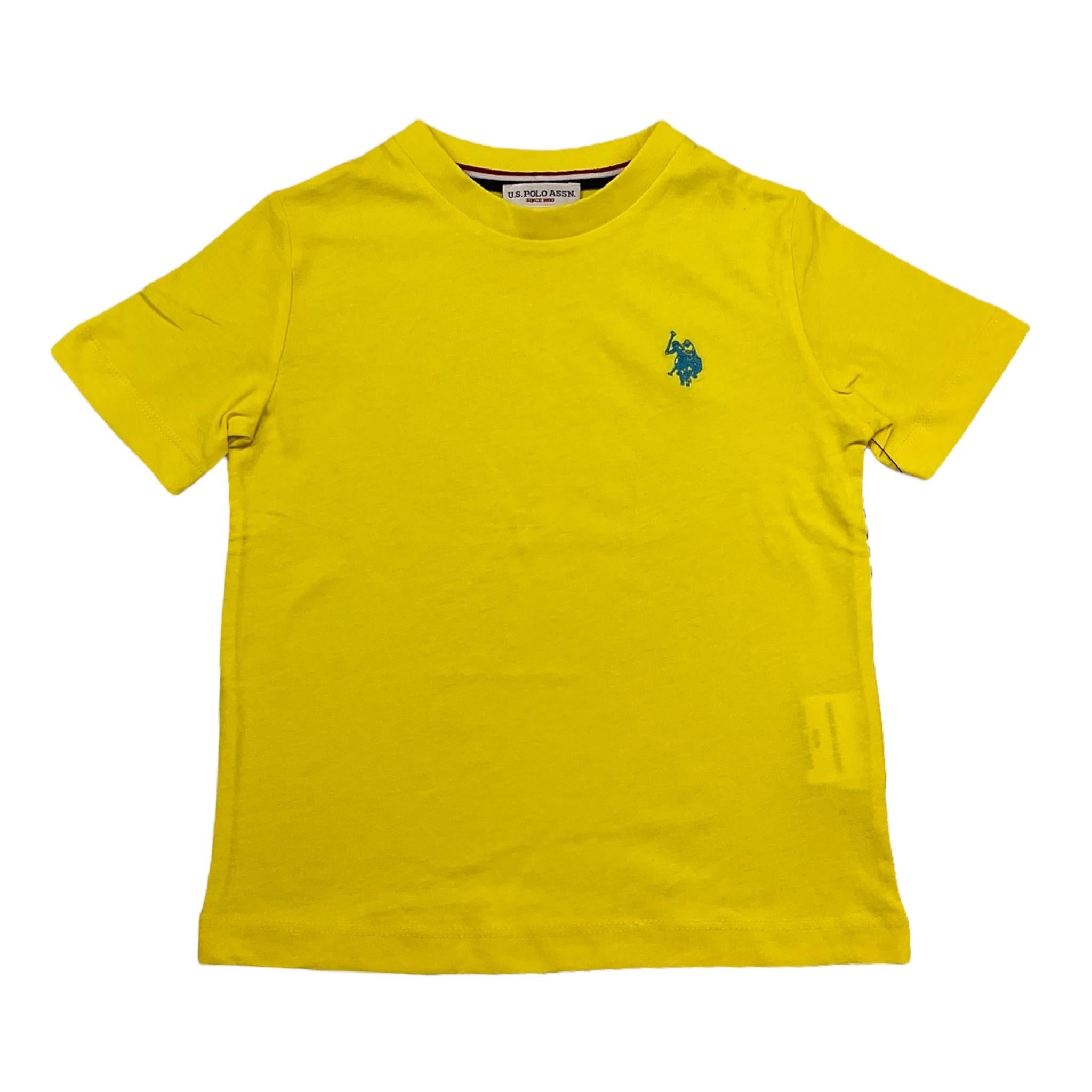 U.S. Polo Assn T-Shirt Girocollo Tinta Unita con Logo per Neonato US41554002 GIALLO U.S. POLO ASSN 